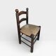 Vintage chair with a crafted backrest – Straw seat – Brocante decoration