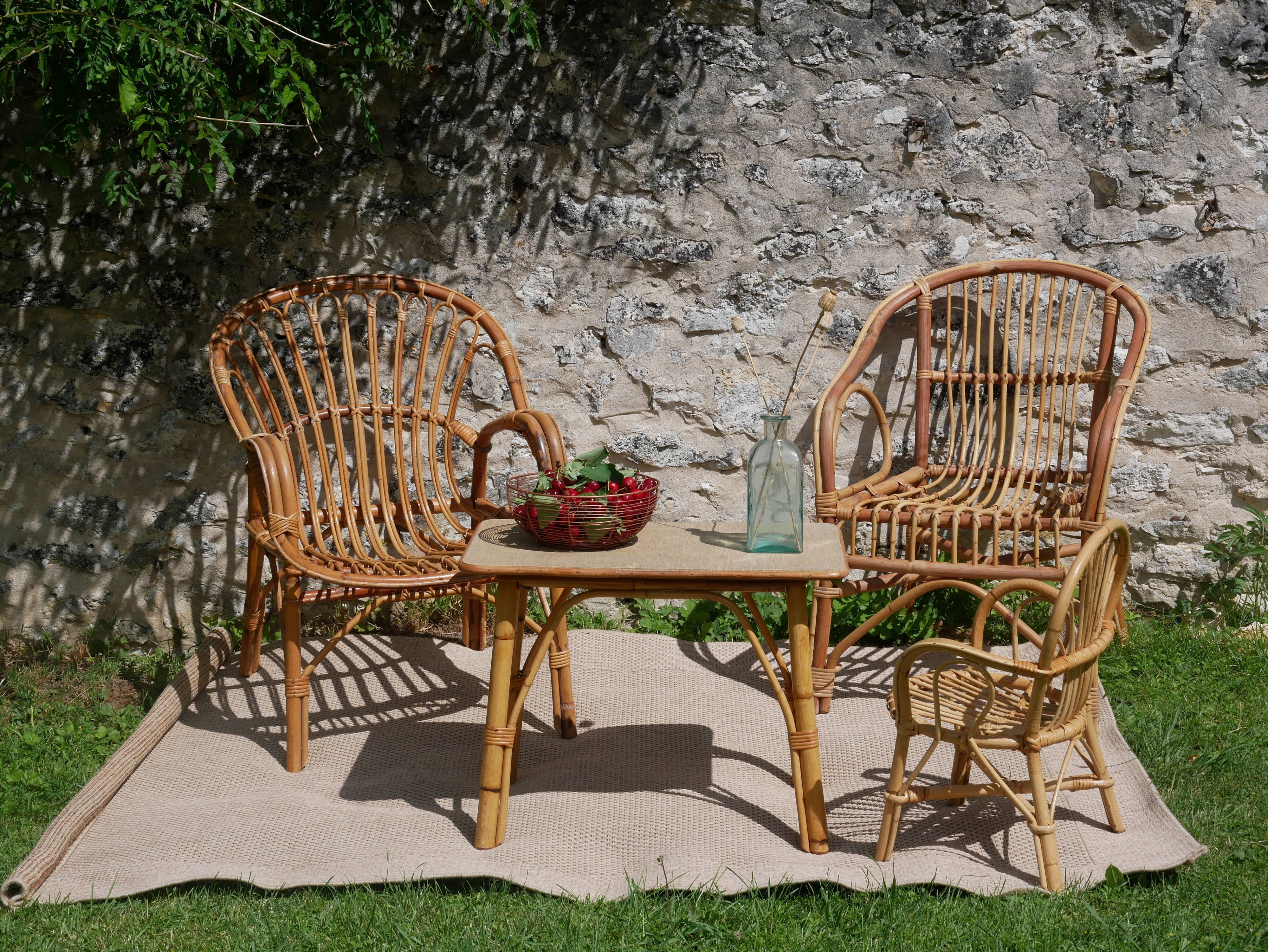 4-piece rattan lounge set