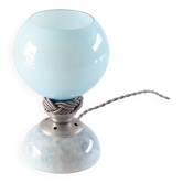 Blue opaline and ceramic lamp