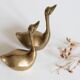 Pair of vintage brass swans