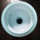 Abat-jour bleu tulipe globe verre design 1970 pop-art vintage