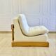 Vintage armchair - cream boucle fabric - 1970s