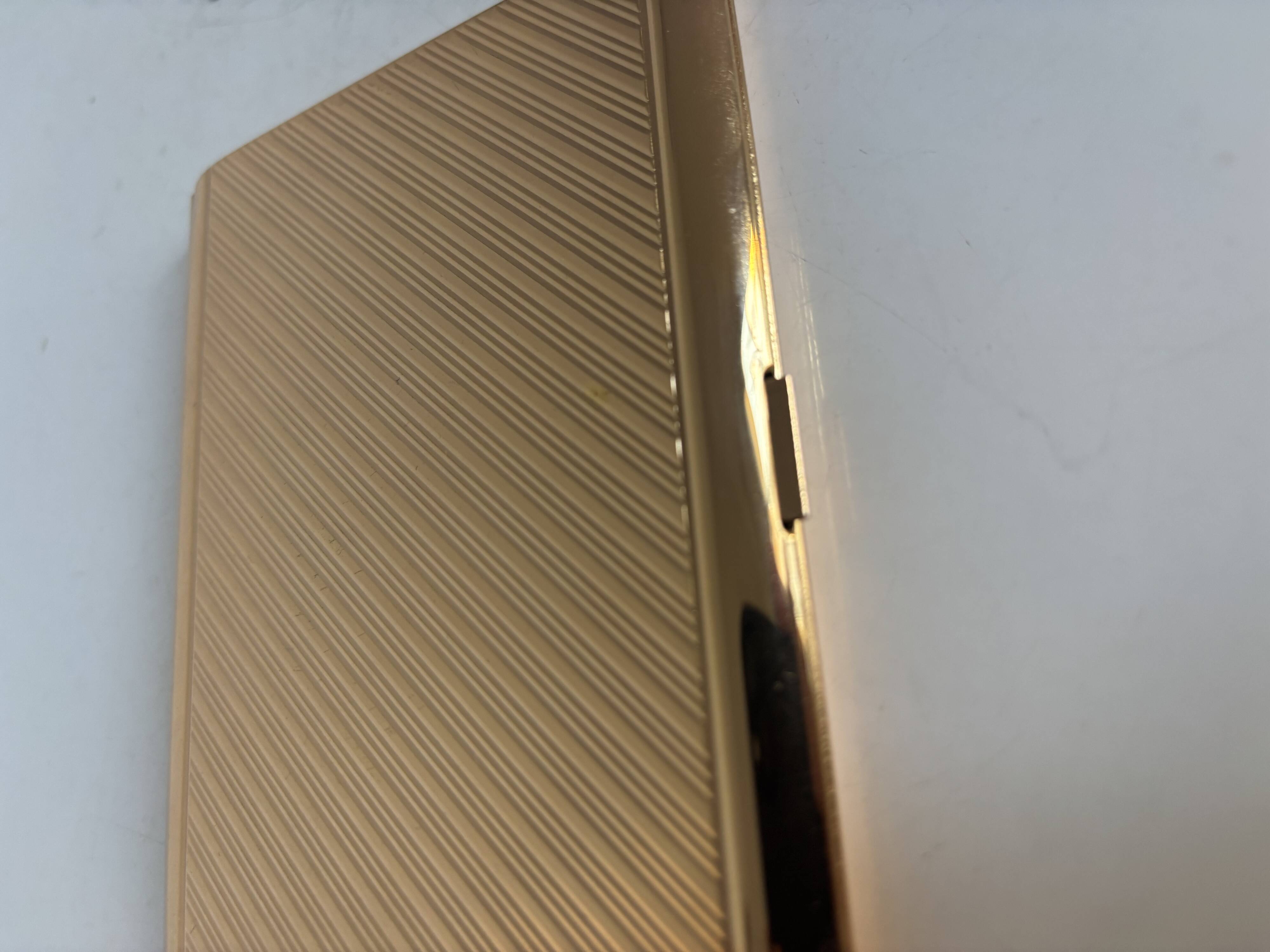 Vintage 1960s gold-plated cigarette case from France - 13 x 10 cm