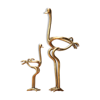 Two brass ostriches, 70s