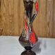 Vallauris decorative vase pitcher 25 cm red and brown fat lava enamel