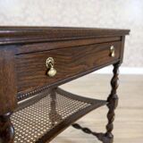 Oak Side Table in Dark Brown, 1930s