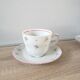 Lot of 5 coffee cups and porcelain saucers
