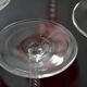 5 red crystal glasses with twisted stems
