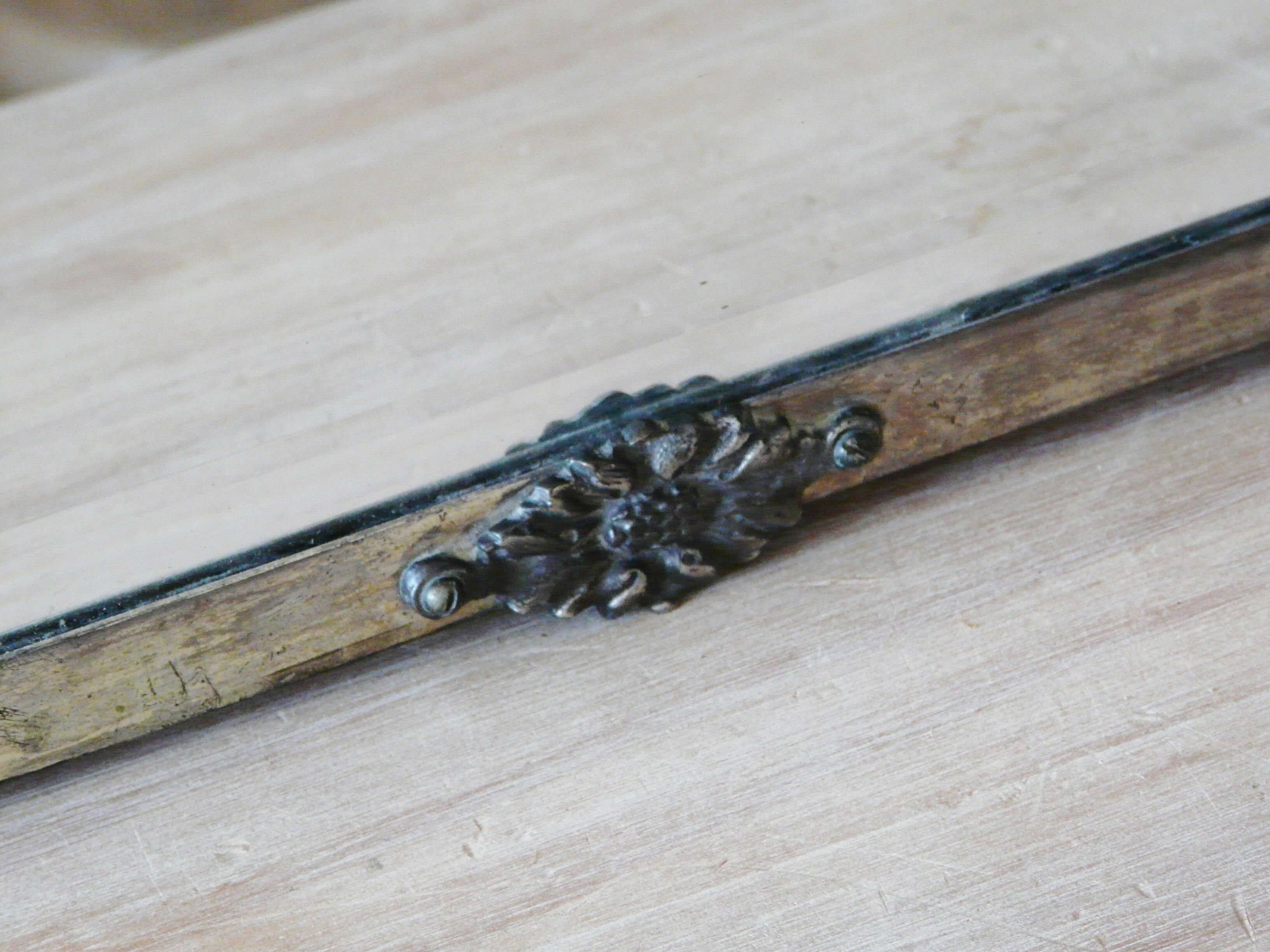 Art Deco beveled rectangular mirror frame silver 80x54cm