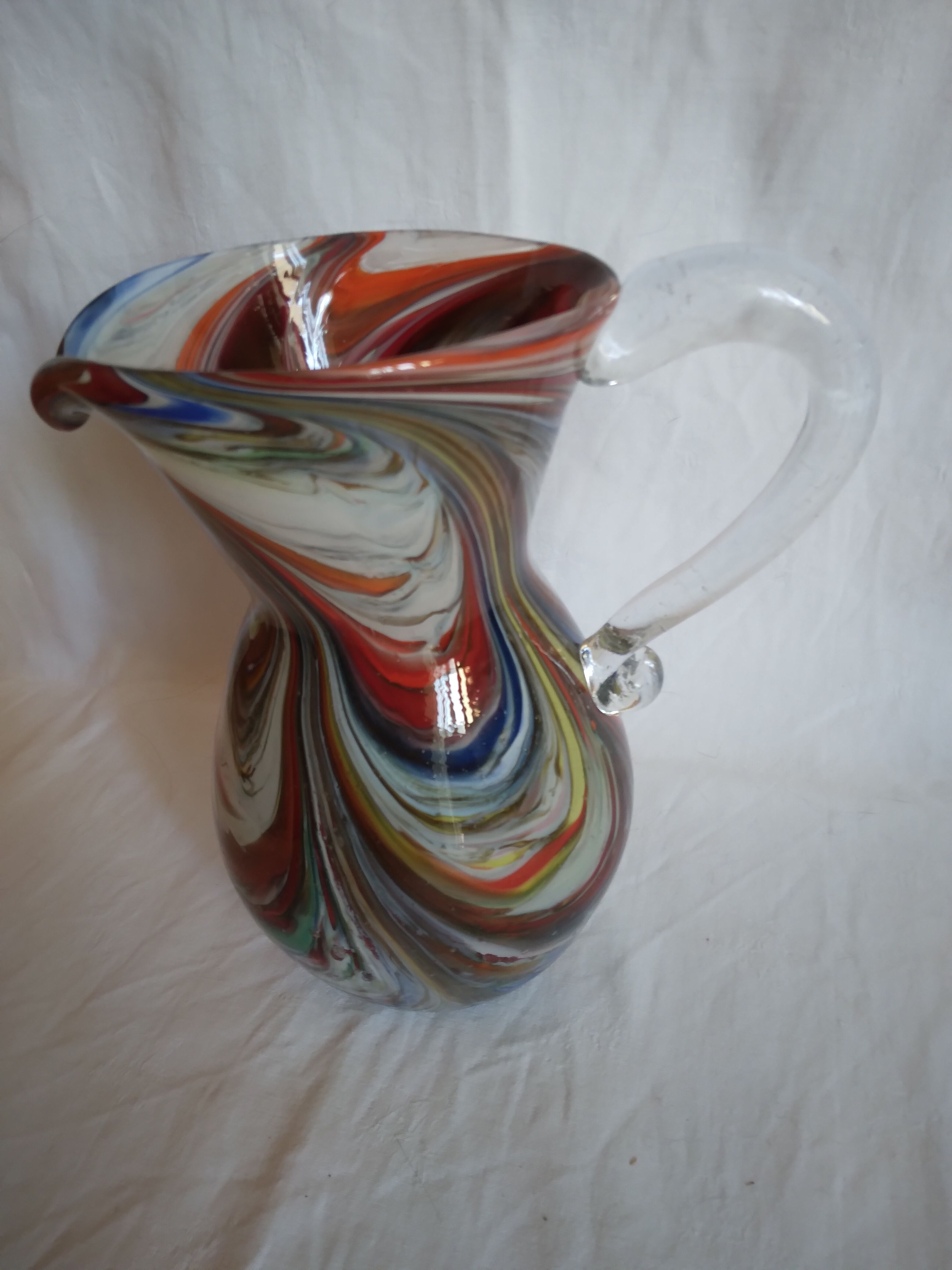 Vintage glass pitcher water decanter
