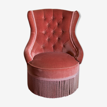 Pink velvet toad chair