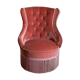 Fauteuil crapaud velours rose