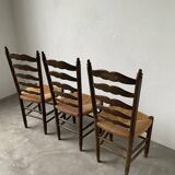 Trio rustic chairs in oak straw