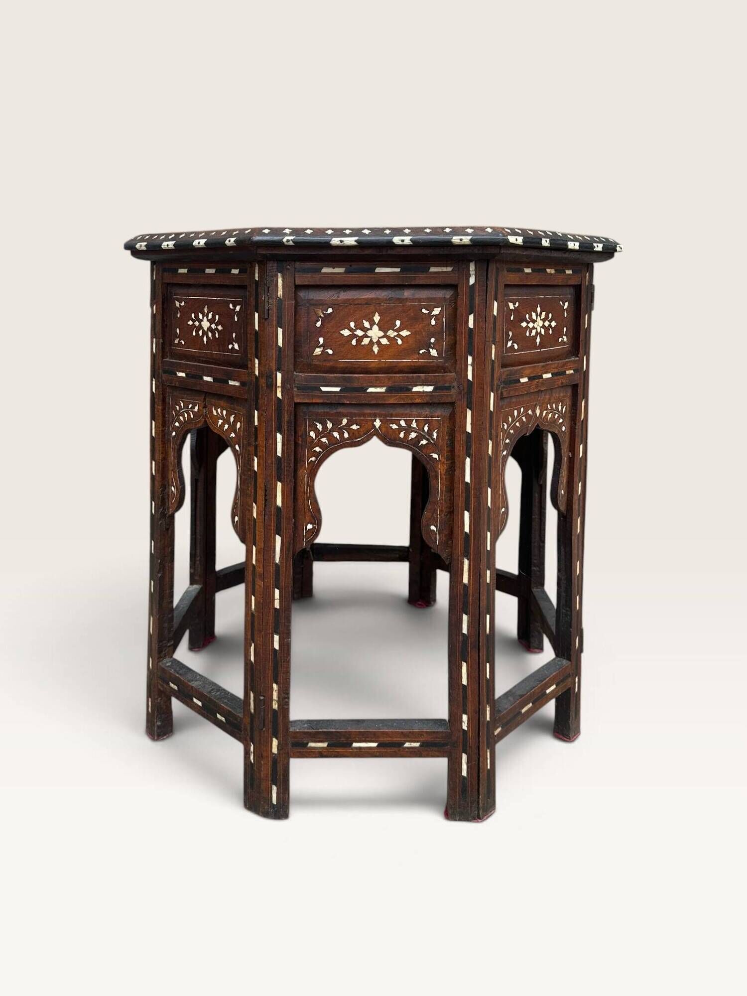 Hoshiarpur octagonal side table, rosewood, mother-of-pearl and bone, 1880