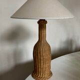 Lamp cabanon Provence in woven wicker basket weavers 1950