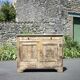 Old wooden sideboard, wooden furniture, brutalist storage furniture