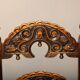 Pair Antique Yorkshire Back Stools / Side Chairs solid Oak, England 18th Ce