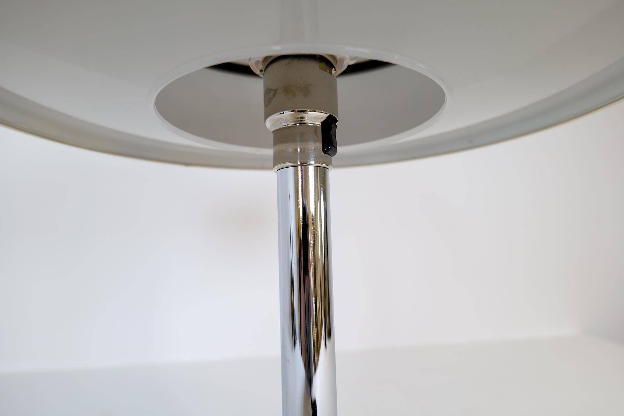 Large Space Age chrome table lamp by Fagerhults, Sweden, 1970s.