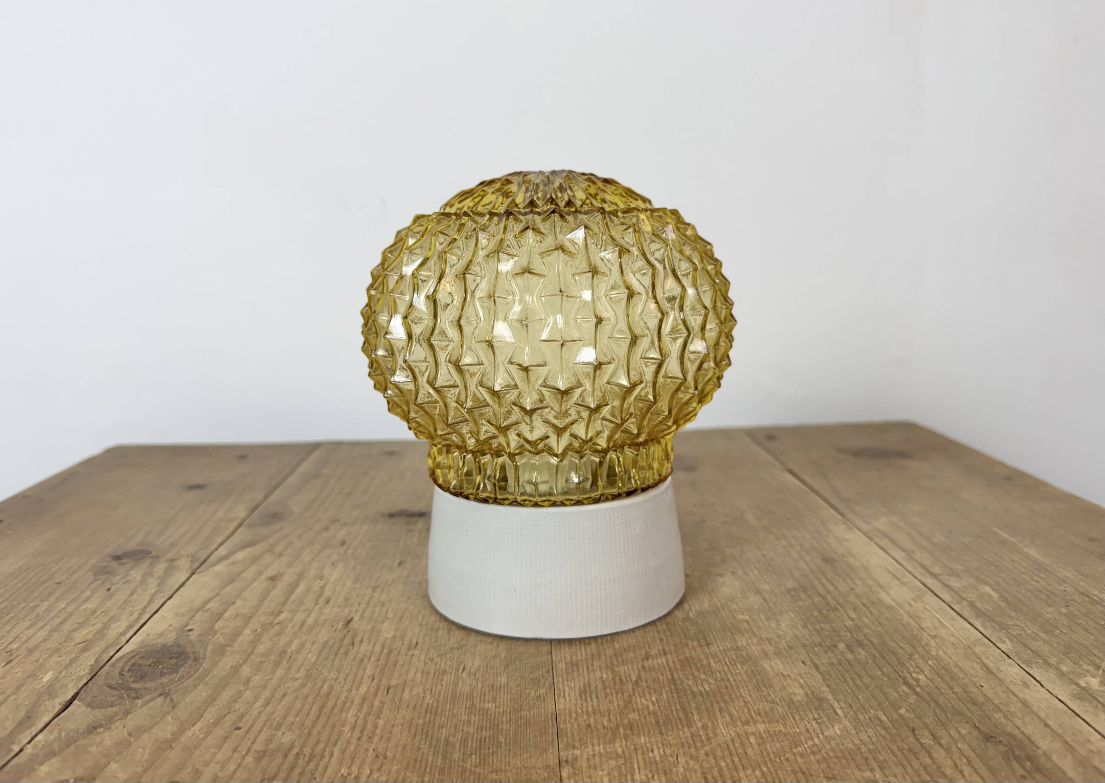 Vintage White Porcelain Ceiling Light, 1970s