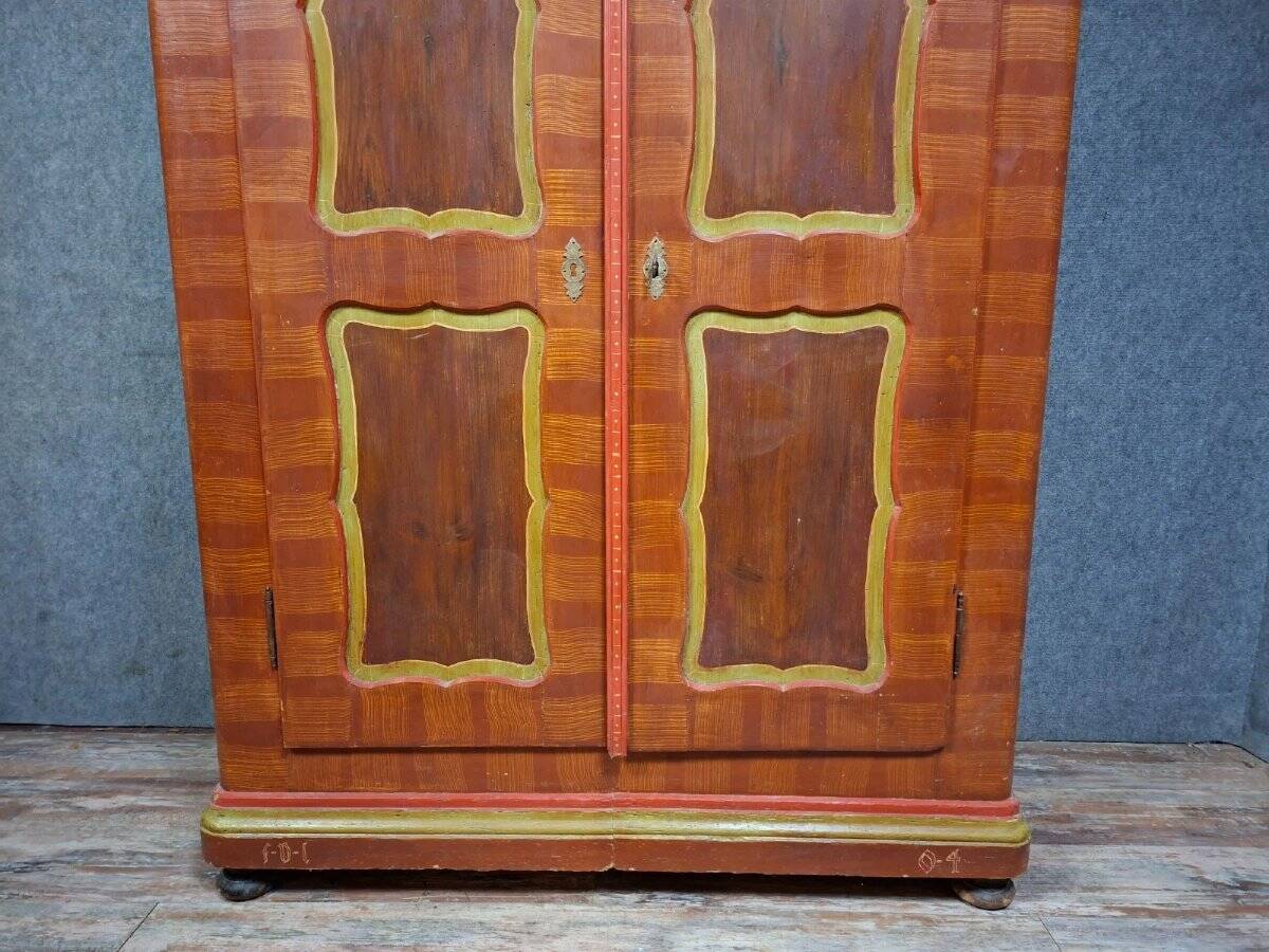 Polychrome Alsatian wardrobe – 19th century