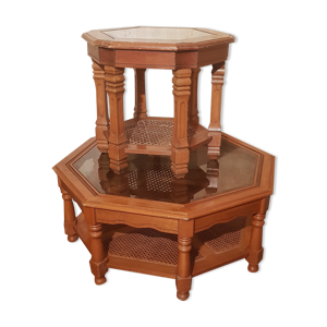 Lot de deux tables basses hexagonales