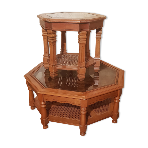 Lot de deux tables basses hexagonales