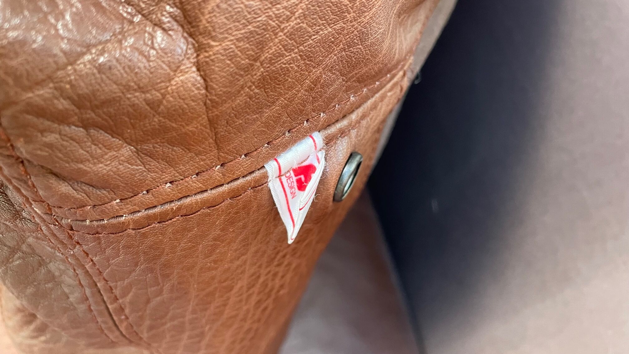 HS Denmark sofa in leather and teak from the 60s