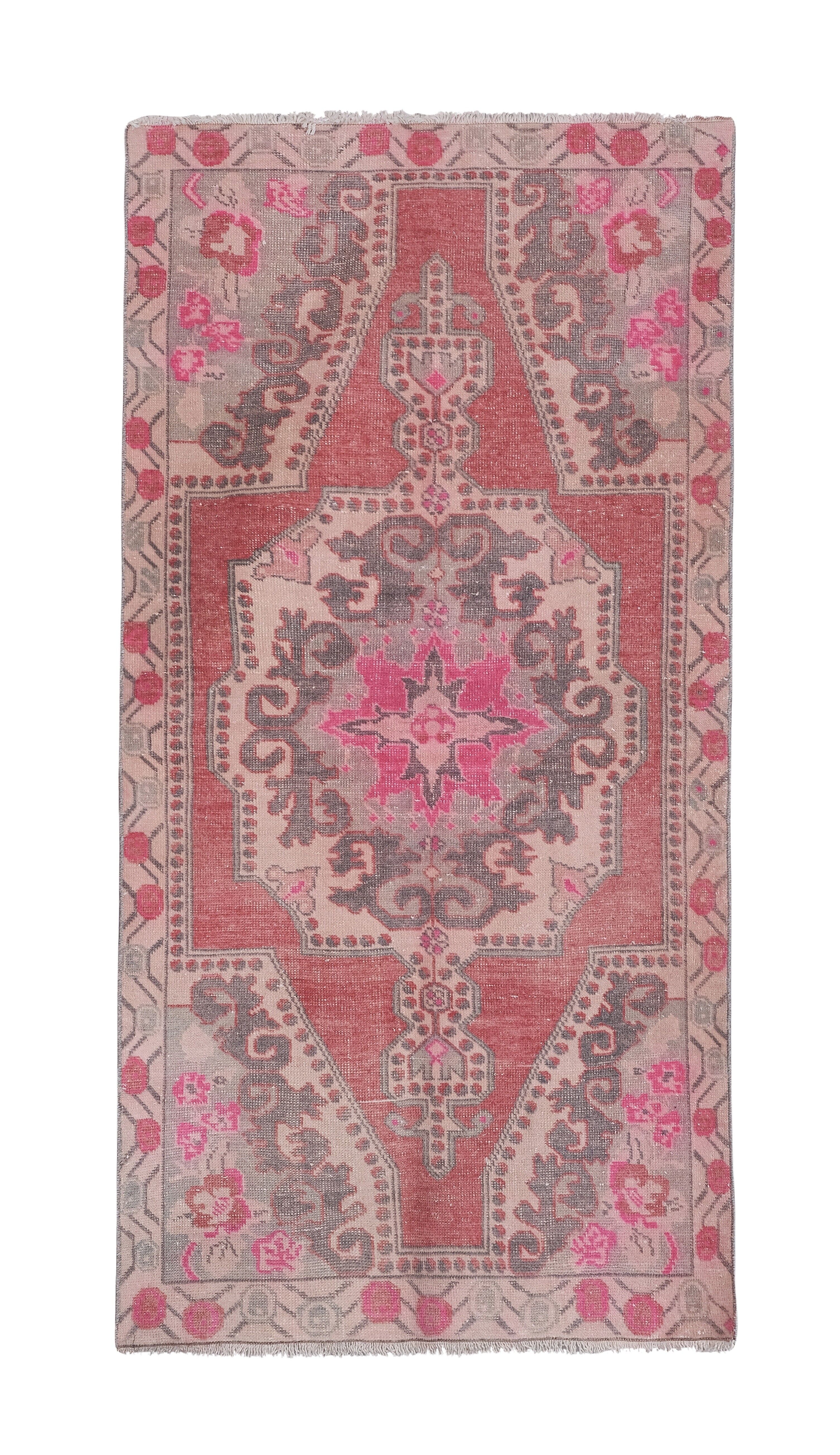 Vintage Turkish rug from Oushak, hand-woven 119x231 cm