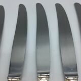 12 silver metal knives.