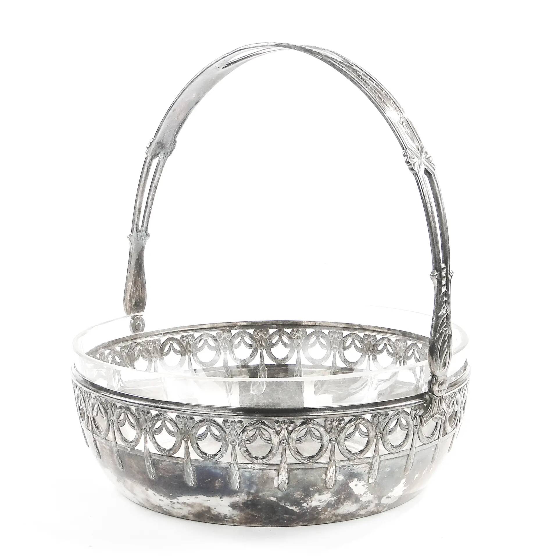 Fruit basket, Art Nouveau, silver-plated brass, WMF, Germany, early 20th century