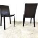 Vintage brown leather dining chairs, 1980s