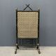 Antique black and gold faux bamboo fireplace screen