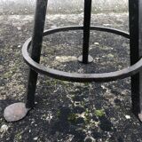 Vintage leather and wrought iron bar stools