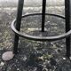 Vintage leather and wrought iron bar stools