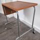 Side table on wheels with a mobile extension in teak and metal, Denmark, 1960.