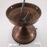 Ceiling lamp with opaline and art deco red copper mount