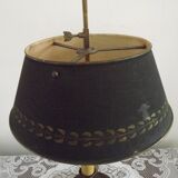 French Empire Bronze Bouillotte 3 Light Table Lamp Dark Green Shade 4229
