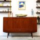 Buffet/commode en teck, Danemark années 60/70, vintage, milieu du siècle moderne