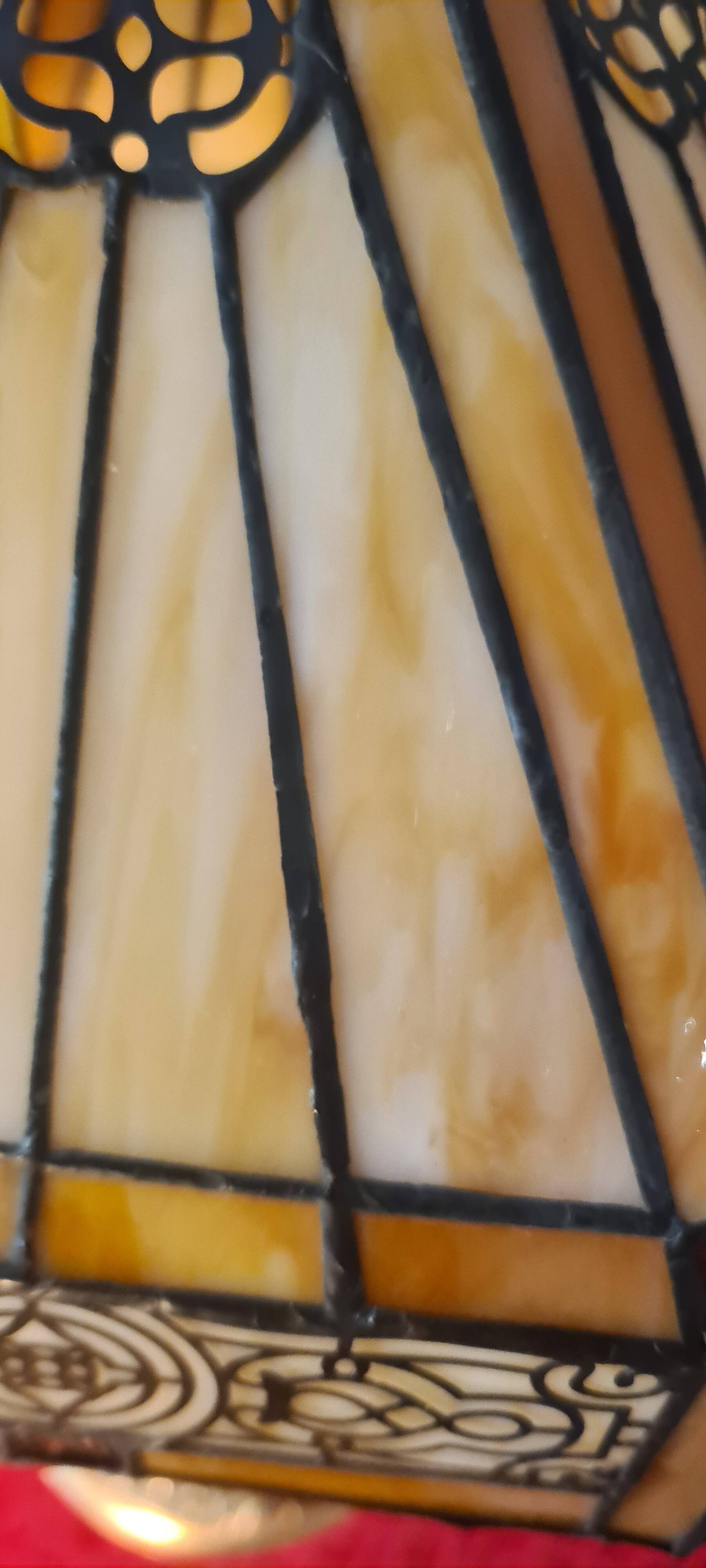 Antique art nouveau lamp with bronze base, 53x32 cm,