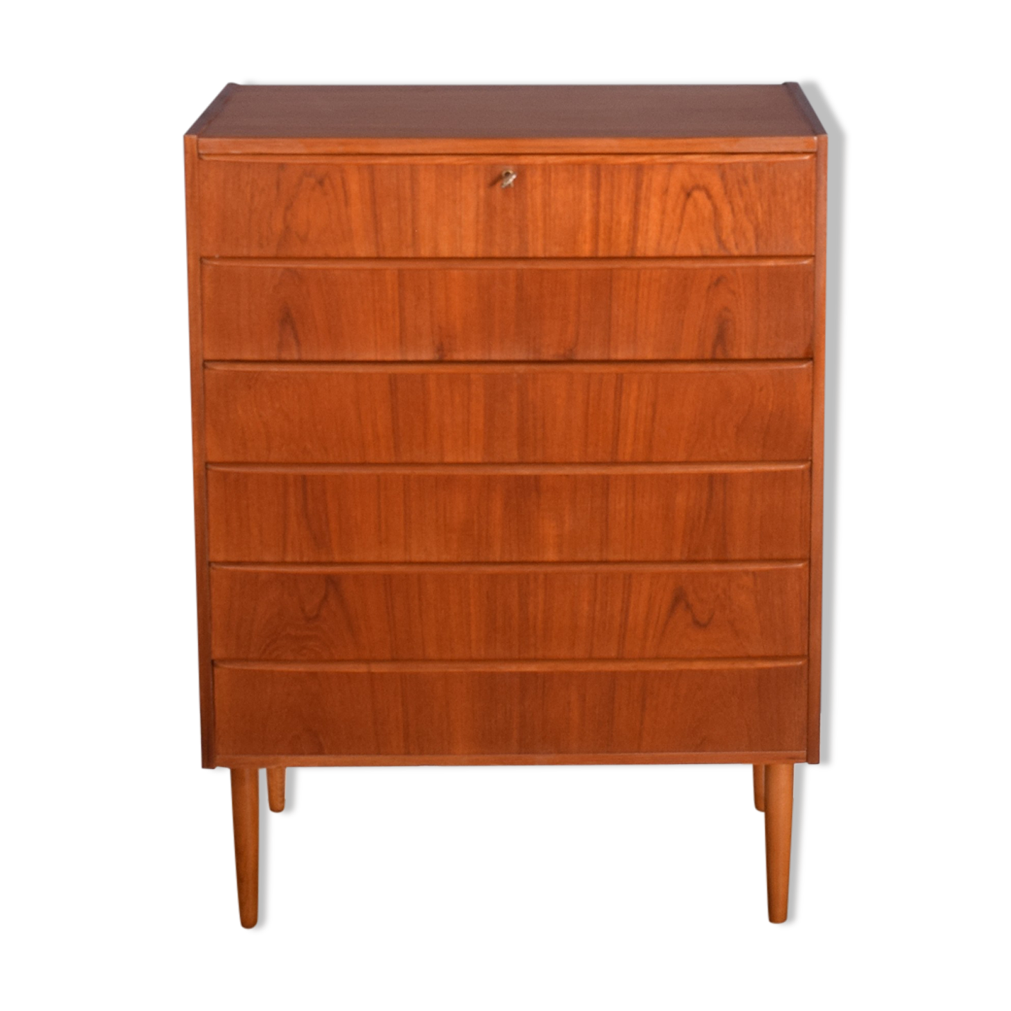 Restored Teak 1960s Danish Retro Chest Of Drawers