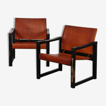 Paire de fauteuils en cuir par Mobring pour Ikea, modèle Diana, 1970