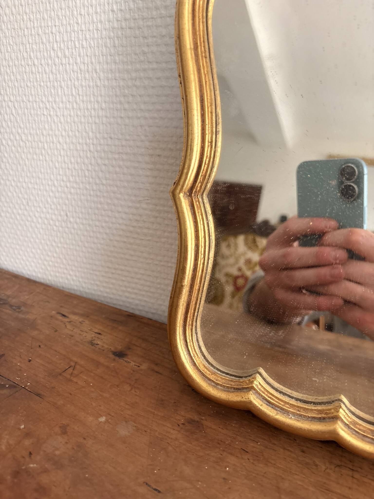 Miroir Bois Doré Feuille Or Style Louis XV
