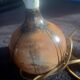 2 small antique bedside lamps, Saint Jean du Desert or Berty, unsigned.