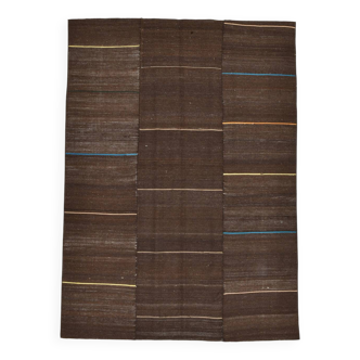 Tapis Kilim de salon, nuances de marron, 5 x 8, 169 x 238 cm