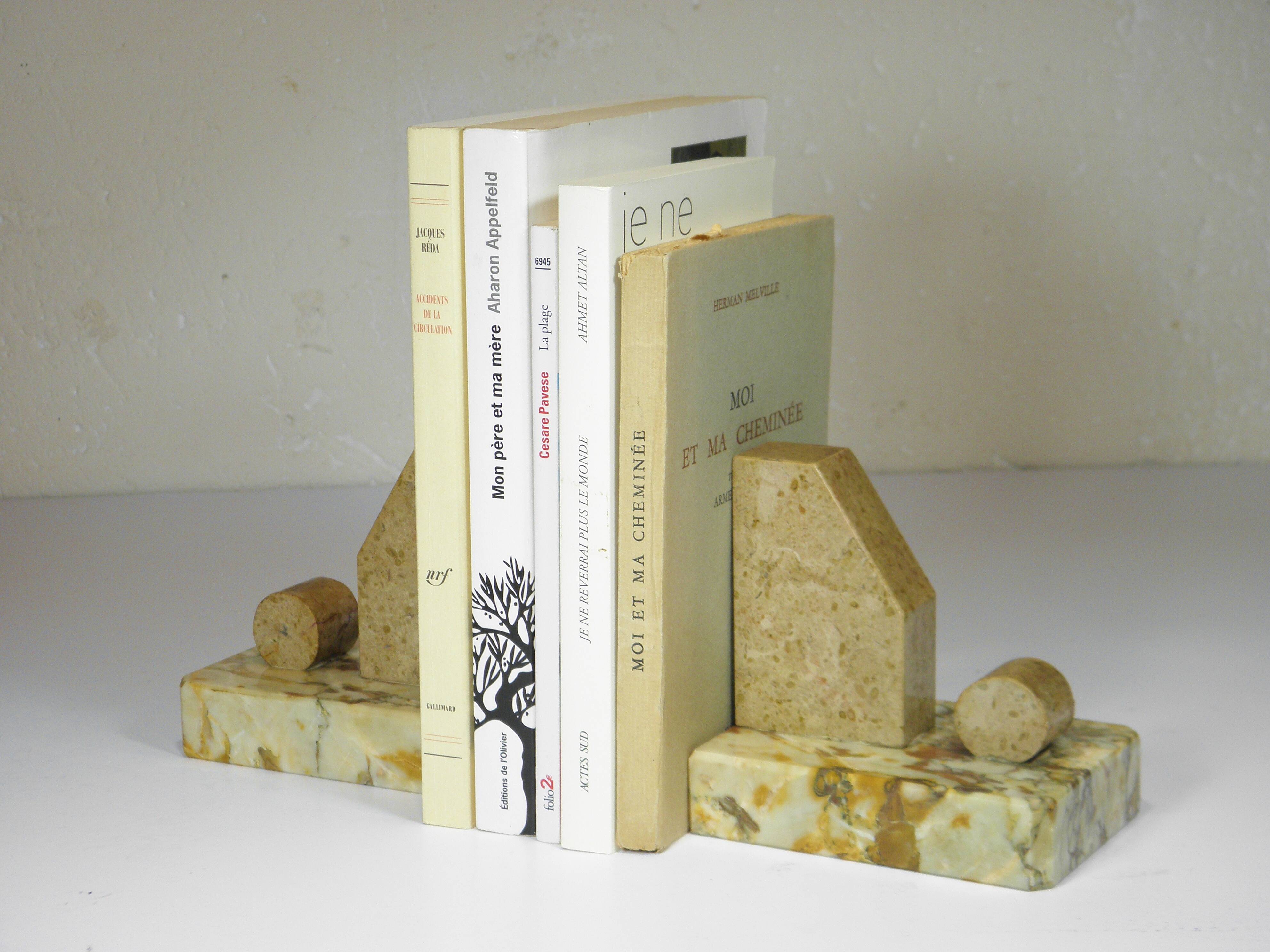 Pair of Marble Bookends from the Art Deco period