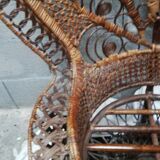 Emmanuelle rattan chair with satin cushions