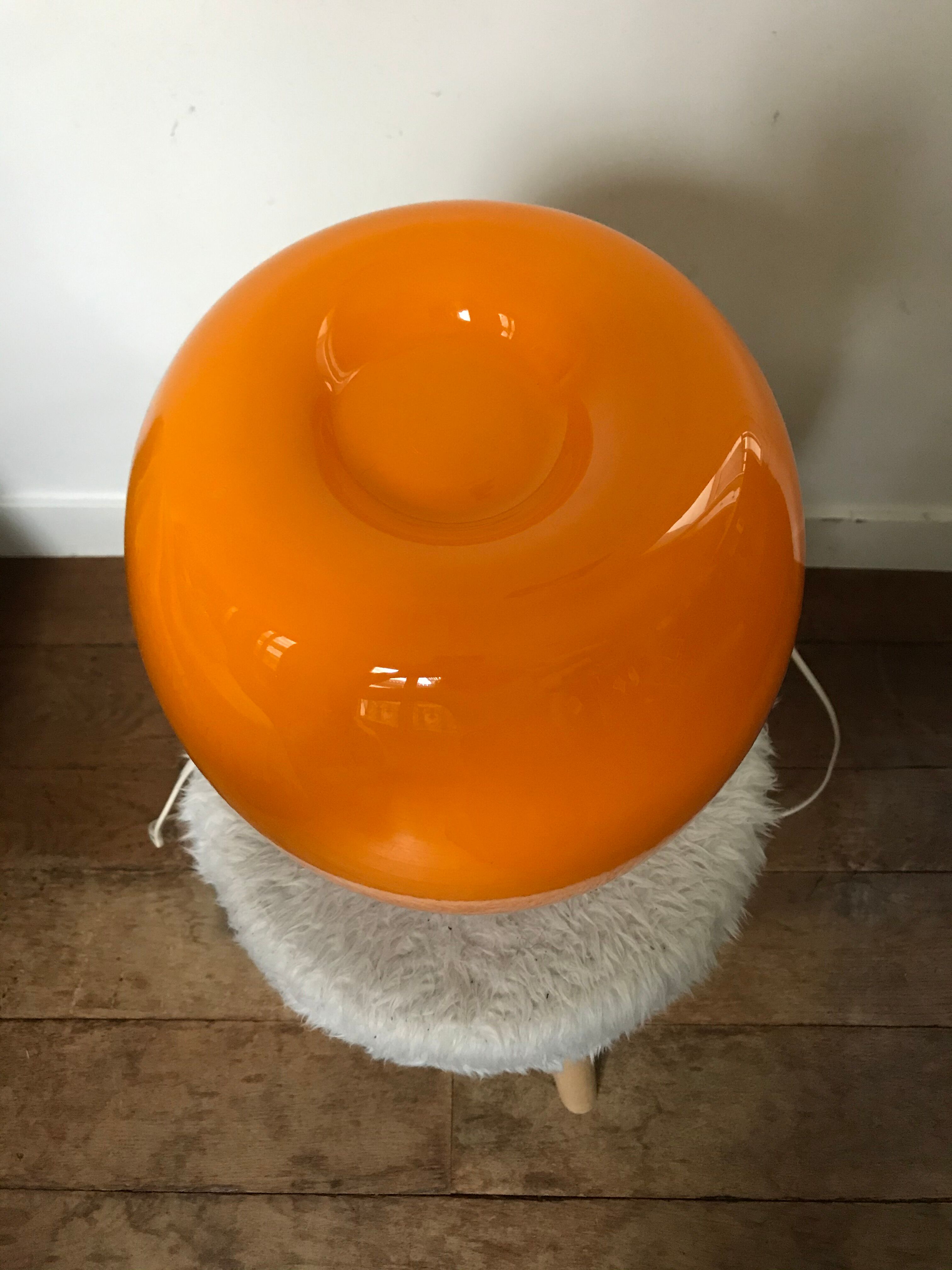 Murano glass vintage Space Age mushroom lamp