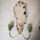 Paire d'appliques en bois sculpté polychrome