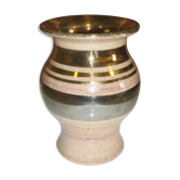 Vase beige rosé et or de Georges Pelletier en céramique
