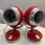 Red metal Space Age lamp in Reggiani style, 1970.